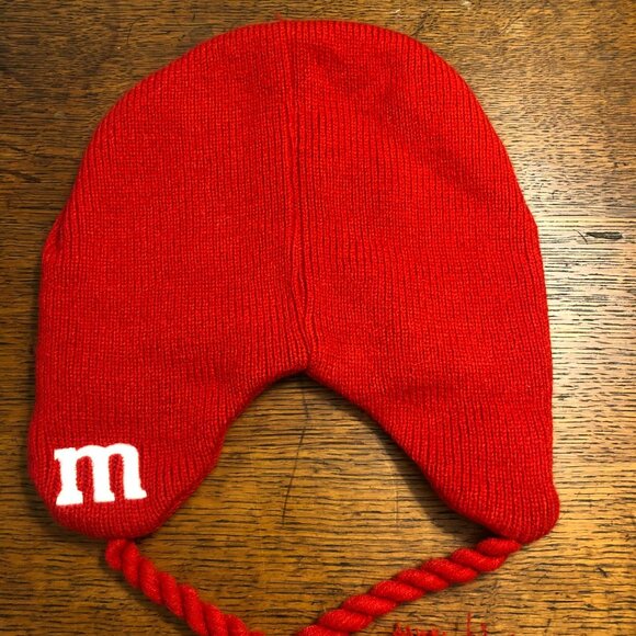 M&M's Brand Chocolate Candies Red Face Beanie Hat - Picture 3 of 4